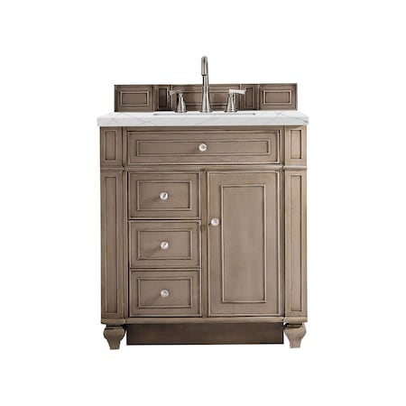 James Martin Vanities Bristol 30in Single Vanity, Whitewashed Walnut w/ 3 CM Ethereal Noctis Quartz Top 157-V30-WW-3ENC